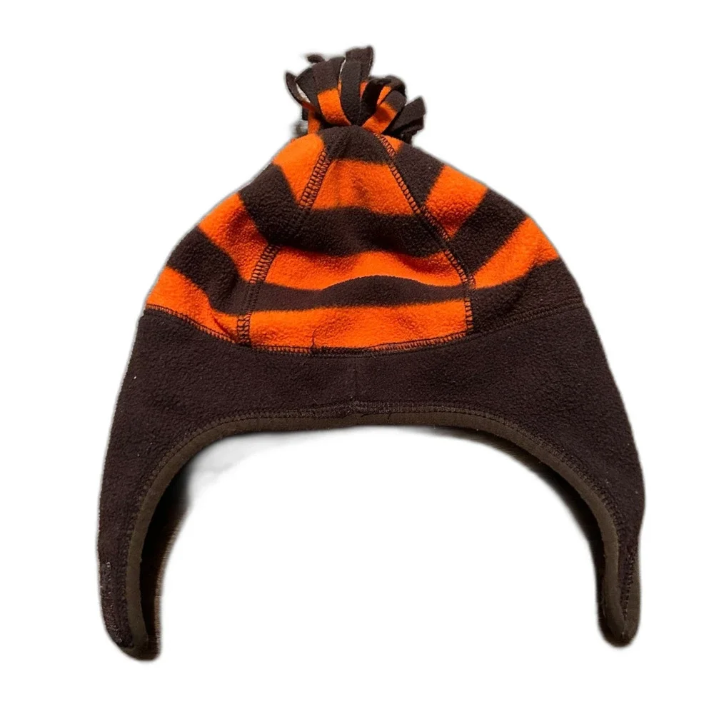 Old Navy Toddler Orange and Brown Fleece Hat Size Small
